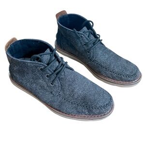 TOMS Lace Up Ankle Chukka Boots Size 7 Men’s Dark Gray Soft Textile Fabric